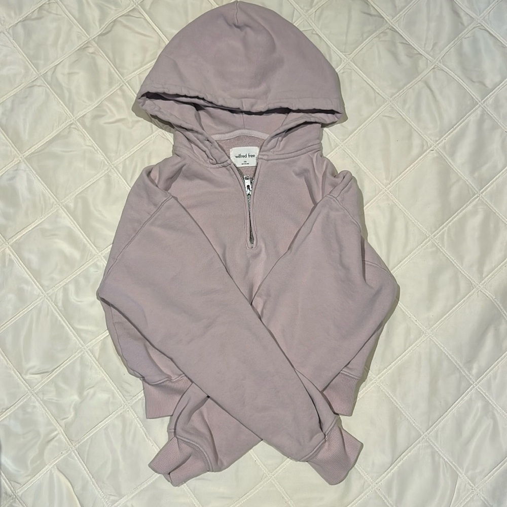 Wilfred Free Cropped Quarter Zip Sweater